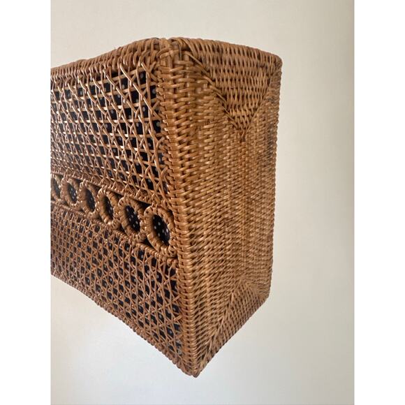 Anthropologie Woven Rattan Bali Boho Tote Bag -NWT - Picture 8 of 8